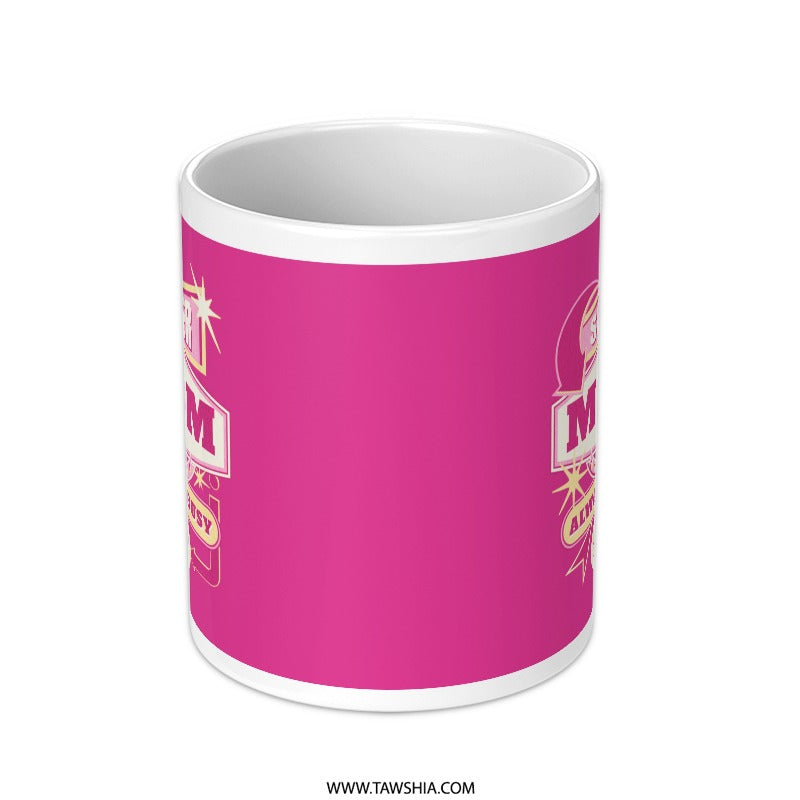 Vibrant Pink Mug with Fun Retro Design mug product