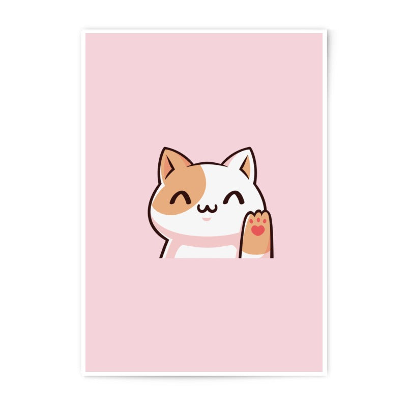 Cute Cat Photographic Prints, Cartoon Cat Art, Nursery Decor, Kawaii Art Prints, Cat Lover Gift, Pet Prints, Wall Decor - Tawshia