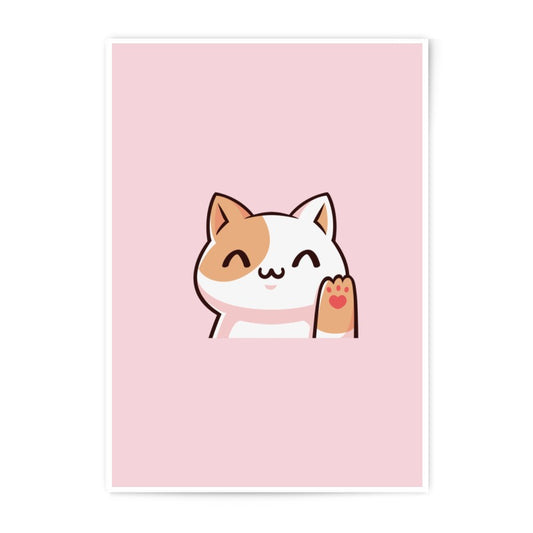 Cute Cat Photographic Prints, Cartoon Cat Art, Nursery Decor, Kawaii Art Prints, Cat Lover Gift, Pet Prints, Wall Decor - Tawshia