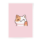 Cute Cat Photographic Prints, Cartoon Cat Art, Nursery Decor, Kawaii Art Prints, Cat Lover Gift, Pet Prints, Wall Decor - Tawshia