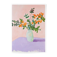 Floral Photographic Print, Vase Art Print, Orange Flowers, Wall Art, Home Decor, Trending Art, Botanical Print (139 characters) - Tawshia