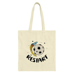 Restart Rocket Tote Bag, Space Tote Bag, Gift Tote Bag, Space Gift Tote Bag, Motivational Quote Tote Bag, Everyday Tote Bag - Tawshia