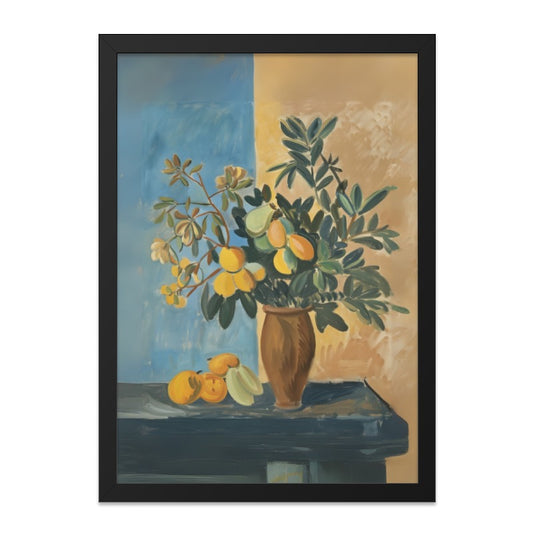 Floral Still Life Wall Art, Citrus Fruit Art Print, Vintage Style Artwork, Kitchen Decor, Botanical Illustration - Tawshia