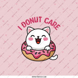 Donut Care Pocket Mirror, Cute Cat Compact Mirror, Kawaii Animal Makeup Mirror, Funny Foodie Gift, Novelty Present, Portable Accessory - Tawshia