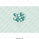 Heart Balloons Tumbler, Teal Love Balloons, Cute Hearts Drinkware, Gift For Her, Pretty Valentines Tumblers, Aesthetic Birthday Gift - Tawshia