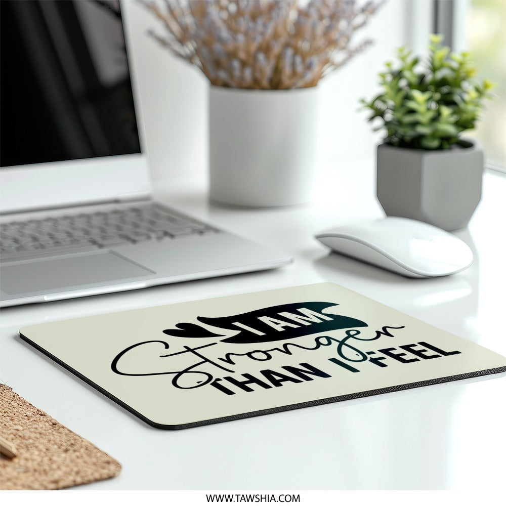 I Am Stronger MousePad, Motivational Quote, Desk Decor, Inspirational Gift, Work From Home, Office Accessories, Positive Vibes - Tawshia