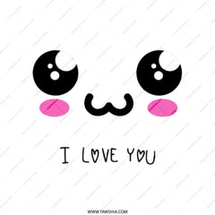 Kawaii Tote Bag, Anime Eyes Tote, I Love You Tote, Cute Graphic Tote Bag, Gift Idea Tote Bag, Valentine's Day Tote Bag - Tawshia