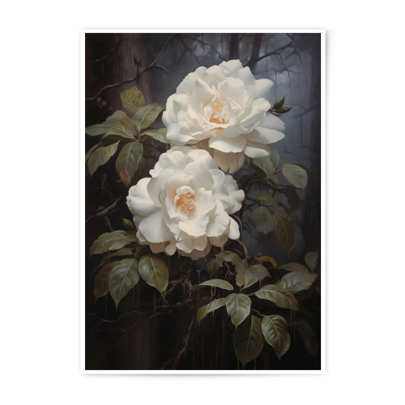 White Rose Photographic Print, Floral Art, Flower Photography, Nature Print, Botanical Art, Wall Decor, Home Decor (138 characters) - Tawshia