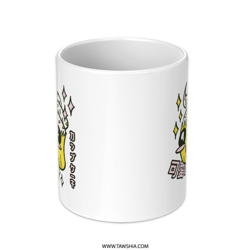 Cute Duck and Japanese Text Design Mug product