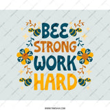 Bee Strong Mouse Pad, Work Hard Design, Motivational Office Decor, Floral Mousepad, Cute Desk Accessory, Gift For Her, Inspirational Quote - Tawshia