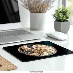 Floral Whirlwind Mouse Pad, Abstract Flower Art, Unique Computer Accessory, Home Office Decor, Stylish Desk Mat, Designer Mousepad - Tawshia