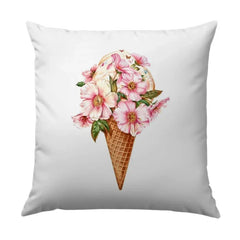 Floral Ice Cream Pillow, Unique Design, Decorative Pillow, Throw Pillow, Home Decor, Accent Pillow, Stylish Pillow, Summer Decor, Art Pillow - Tawshia