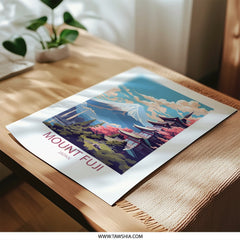 Mount Fuji Photographic Print, Japanese Pagoda Art, Japan Landscape Poster, Fuji Mountain Photo, Asian Wall Decor, Travel Photography - Tawshia