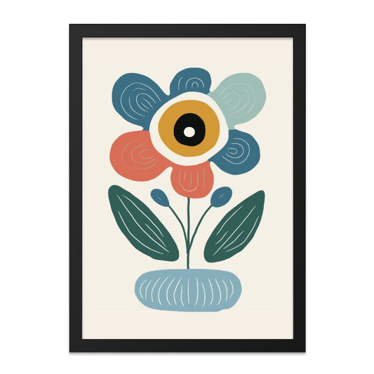Abstract Flower Wall Art, Modern Floral Print, Colorful Botanical Art, Scandinavian Decor, Minimalist Flower Art, Home Decor - Tawshia