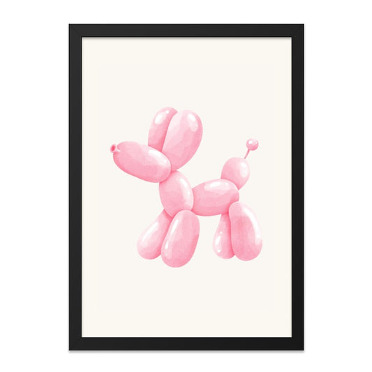 Balloon Dog Wall Art, Pink Puppy Decor, Cute Animal Print, Nursery Art, Playroom Decor, Party Animal, Kid's Room Artwork - Tawshia