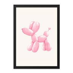 Balloon Dog Wall Art, Pink Puppy Decor, Cute Animal Print, Nursery Art, Playroom Decor, Party Animal, Kid's Room Artwork - Tawshia