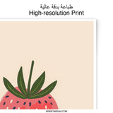 Strawberry Photographic Print, Fruit Wall Art, Kitchen Decor, Minimalist Art Print, Modern Home Decor, Whimsical Art, Berry Art - Tawshia