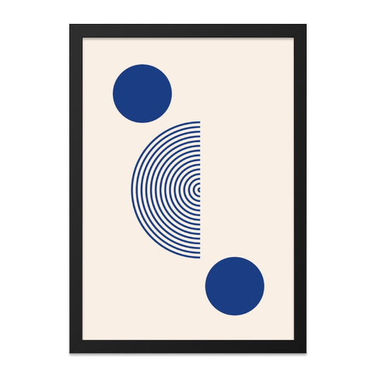 Modern Geometric Wall Art, Circle Line Art Print, Minimalist Art Decor, Abstract Shapes Artwork, Blue Wall Art, Trendy Wall Decor - Tawshia