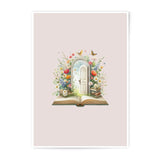 Floral Door Photographic Prints, Fantasy Book Art, Spring Flowers, Book Lover Gift, Open Doorway Print, Whimsical Decor, Nature Prints - Tawshia