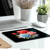 Floral Mouse Pad, Rose Bouquet Mousepad, Flower Lover Gift, Computer Accessory, Desk Decor, Artistic Mousepad, Office Gift - Tawshia