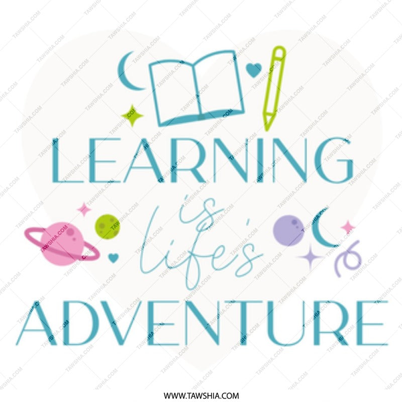 Learning Adventure Mug, Educational Gift, Teacher Appreciation, Book Lover Gift, Inspirational Coffee Cup, Student Gift Idea - Tawshia