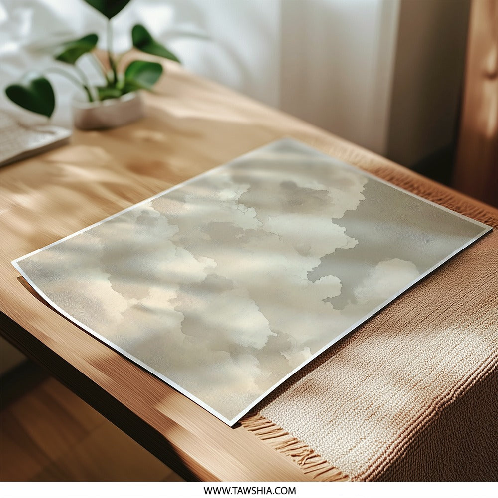 Cloudscape Photographic Print, Sky Photography, Dreamy Clouds, Home Decor, Wall Art, Neutral Tones, Atmospheric Art, Fine Art Print - Tawshia
