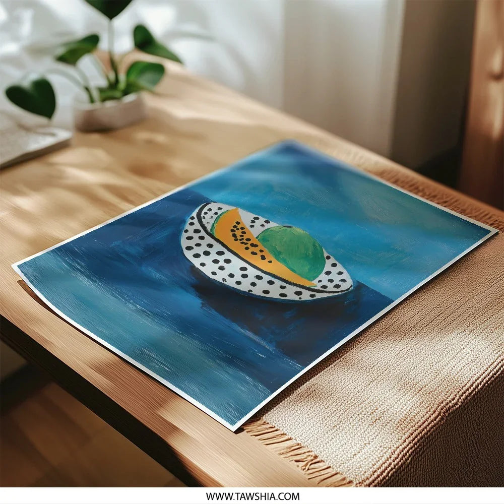 Still Life Photographic Print, Fruit Bowl Art Print, Modern Kitchen Decor, Tropical Fruit Print, Food Art Print, Wall Art, Home Decor - Tawshia