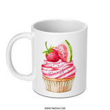 Watermelon Cupcake Mug, Cute Dessert Mug, Foodie Gift, Funny Cupcake Mug, Unique Mug Design, Sweet Treat Mug, Novelty Mug, Kitchen Decor - Tawshia