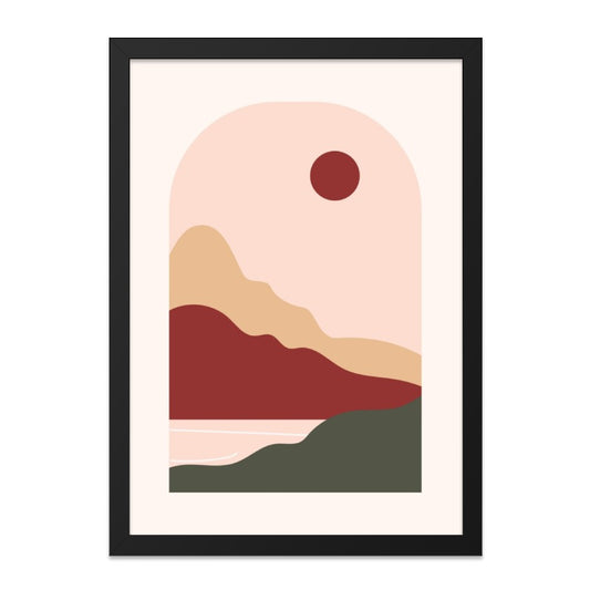 Abstract Landscape Wall Art, Minimalist Mountain Print, Boho Sunset Art, Earth Tones Decor, Modern Home Wall Decor, Unique Gift Idea - Tawshia