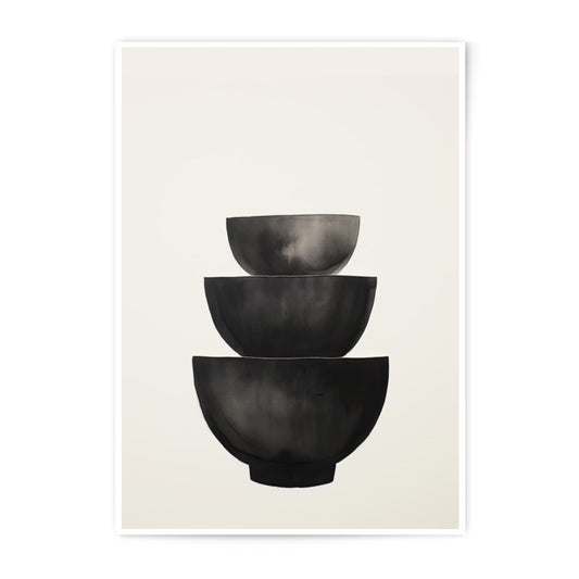 Abstract Bowls Photographic Print, Minimalist Art Print, Black and White Wall Decor, Modern Home Decor, Fine Art Photography - Tawshia