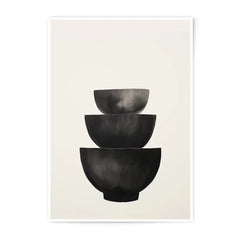 Abstract Bowls Photographic Print, Minimalist Art Print, Black and White Wall Decor, Modern Home Decor, Fine Art Photography - Tawshia