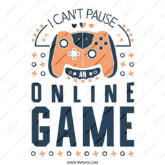 Funny Gamer Tote Bag, I Can't Pause, Online Game, Gift for Gamers, Novelty Tote, Shopping Bag, Video Game Gift, Gift for Him, Gift for Her - Tawshia