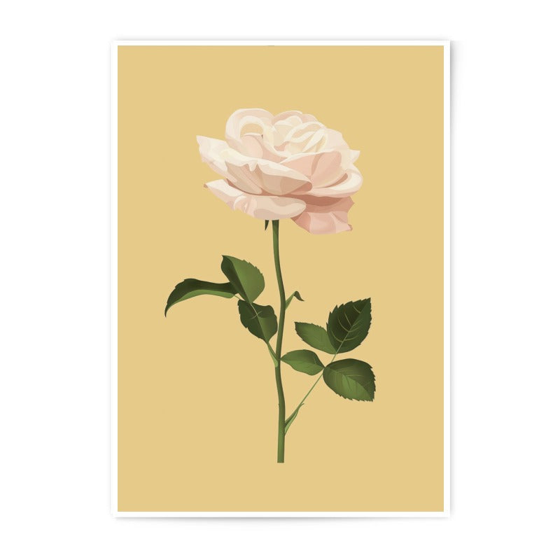Rose Photographic Print, Floral Wall Art, Botanical Decor, Single Rose Print, Flower Photography, Elegant Art Print, Peach Rose Art - Tawshia