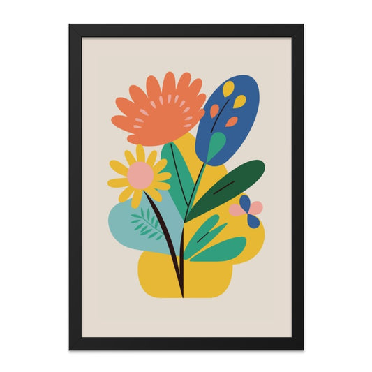 Modern Floral Wall Art, Abstract Flower Print, Colorful Botanical Decor, Minimalist Flower Illustration, Stylish Home Decor - Tawshia