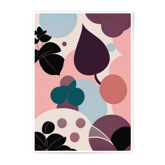 Abstract Floral Photographic Print, Geometric Art Print, Modern Wall Decor, Botanical Art, Pink Art, Home Decor, Leaf Illustration - Tawshia
