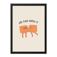 We Can Undo It Wall Art, Ctrl Z Wall Decor, Programmer Gift, Funny Computer Print, Geeky Office Art, Digital Artist Gift - Tawshia