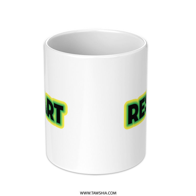 Restart Mug, Motivation Gift, Refresh, New Beginnings, Daily Use Mug, Coffee Lover Gift, Office Mug, Gift for Him, Gift for Her - Tawshia