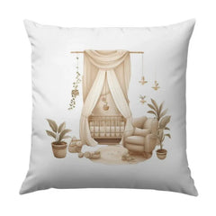 Nursery Decor Pillow, Baby Room Pillow, Neutral Nursery Pillow, Crib Pillow, Beige Nursery Decor, Kids Room Pillow, Nursery Plants Pillow - Tawshia