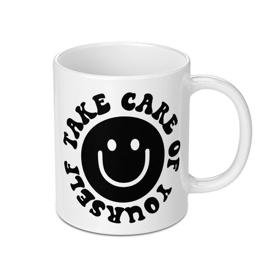 Smiley Face Mug, Take Care Of Yourself Mug, Positive Vibes Mug, Self Care Gift Mug, Happiness Mug, Inspirational Coffee Mug - Tawshia