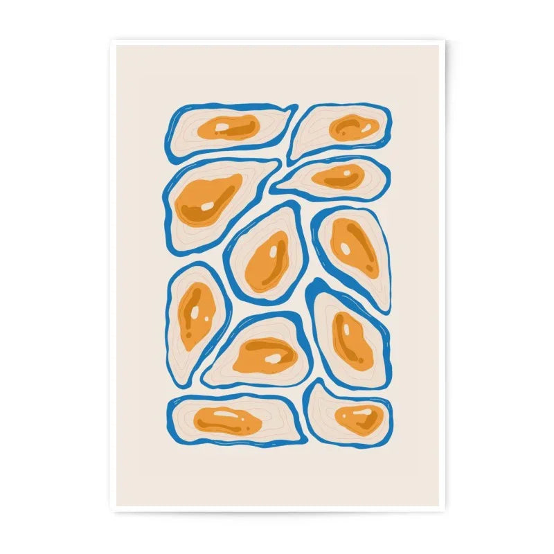 Abstract Oyster Photographic Print, Modern Wall Decor Art, Seafood Art Print, Coastal Home Decor, Kitchen Art Print, Minimalist Fine Art - Tawshia
