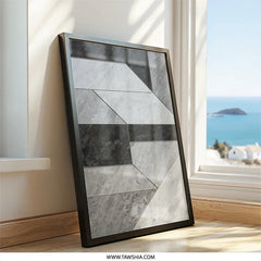 Geometric Wall Art, Abstract Shapes Print, Modern Art Decor, Minimalist Design, Black and White Wall Hanging, Home Decor Gift Idea - Tawshia