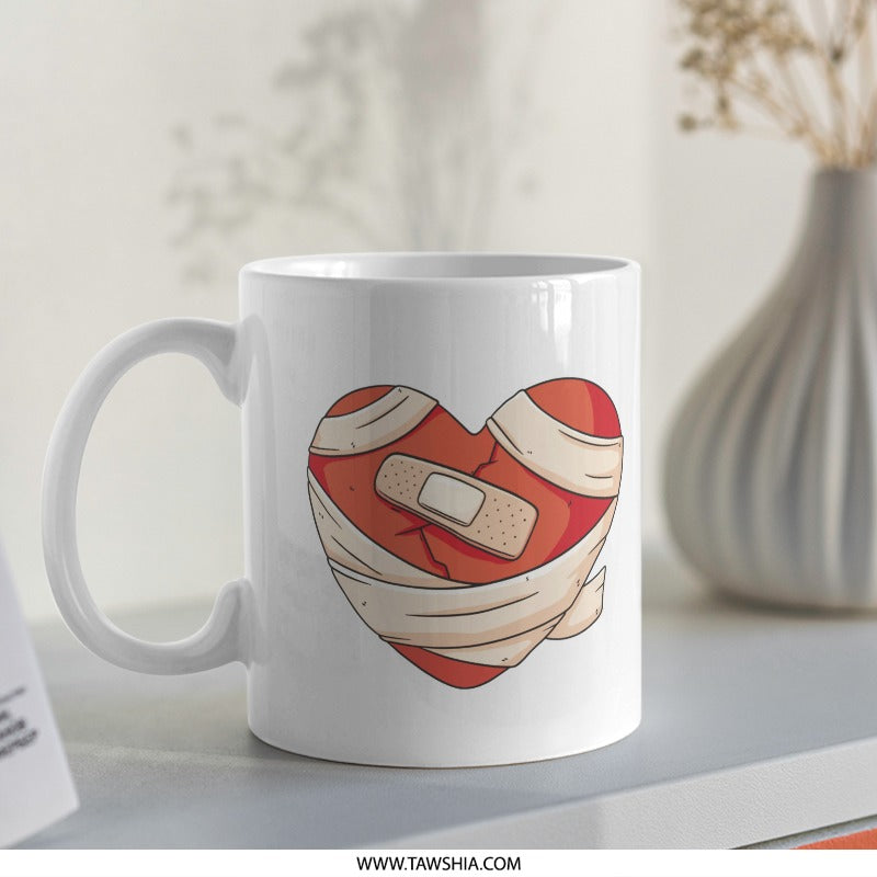 Heart Wrapped in Bandages Mugs Product