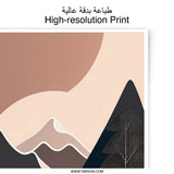 Minimalist Mountain Photographic Print, Geometric Landscape Art, Abstract Mountain Range, Earth Tone Wall Decor, Modern Nature Home Decor - Tawshia