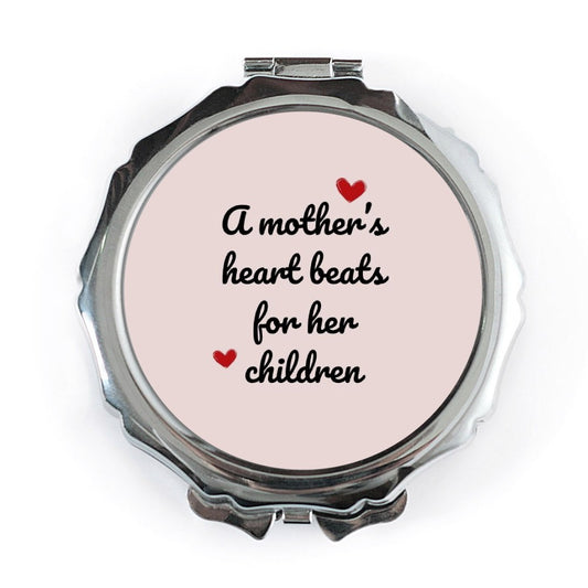 Mother's Heart Pocket Mirror, Mom Gift Idea, Gift for Her, Mothers Day Gift, Mom Birthday Present, Cute Pocket Mirror, Compact Mirror - Tawshia