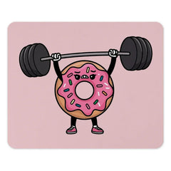 Funny Donut Lifting Weights Mouse Pad, Cute Foodie Gift, Workout Lover Desk Decor, Gym Motivation, Unique Office Accessory, Doughnut Art - Tawshia