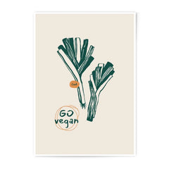 Leek Photographic Print, Go Vegan Wall Art, Vegetable Print, Kitchen Decor, Minimalist Art Print, Green Foodie Gift, Modern Home Decor - Tawshia