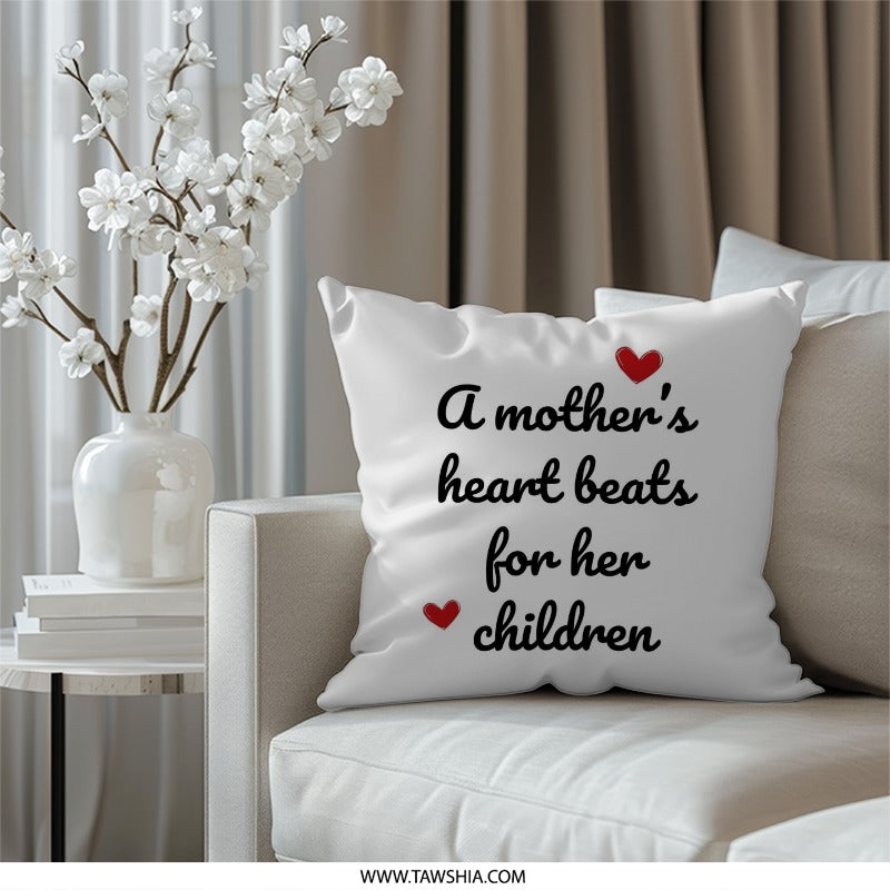 Mother's Heart Pillow, Mom Gift, Decorative Pillow, Sentimental Pillow, Love Pillow, Mother's Day Gift, Home Decor Pillow - Tawshia