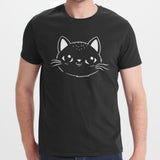 Cute Cat Graphic Design Black T-shirt product type