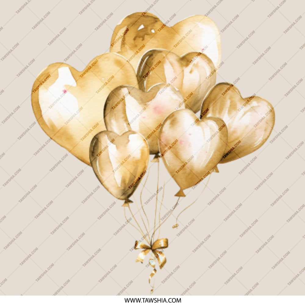 Heart Balloons Pinback, Gold Balloon Art Pin, Cute Balloon Heart Gift, Party Favor Pinback, Trendy Badge, Heart Balloon Button, Heart Pin - Tawshia