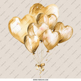 Heart Balloons Pinback, Gold Balloon Art Pin, Cute Balloon Heart Gift, Party Favor Pinback, Trendy Badge, Heart Balloon Button, Heart Pin - Tawshia